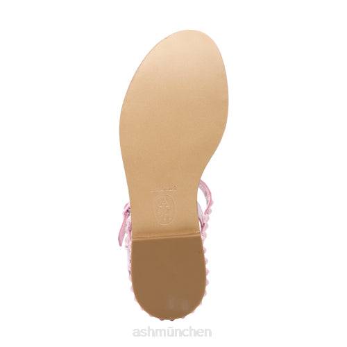 ASH Flache Sandale mit farblich abgestimmten Nieten von Play Bis HT8Z58 Sandalen Kristallrose Frauen