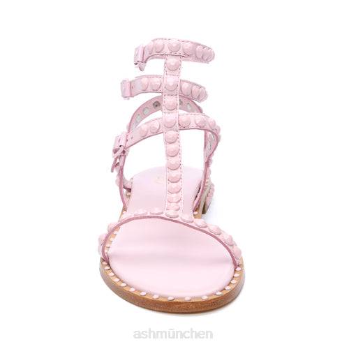 ASH Flache Sandale mit farblich abgestimmten Nieten von Play Bis HT8Z58 Sandalen Kristallrose Frauen
