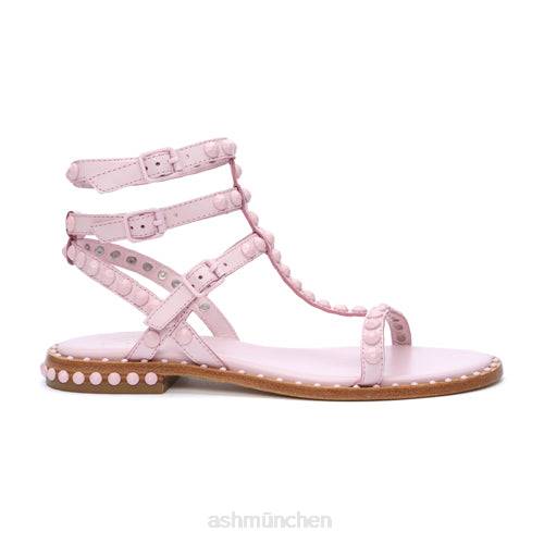 ASH Flache Sandale mit farblich abgestimmten Nieten von Play Bis HT8Z58 Sandalen Kristallrose Frauen
