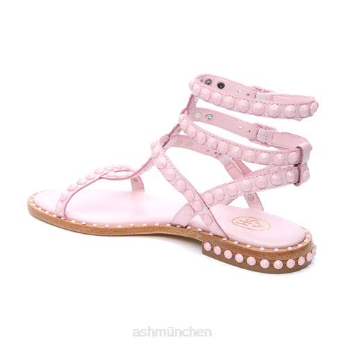 ASH Flache Sandale mit farblich abgestimmten Nieten von Play Bis HT8Z58 Sandalen Kristallrose Frauen