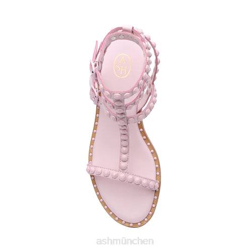 ASH Flache Sandale mit farblich abgestimmten Nieten von Play Bis HT8Z58 Sandalen Kristallrose Frauen