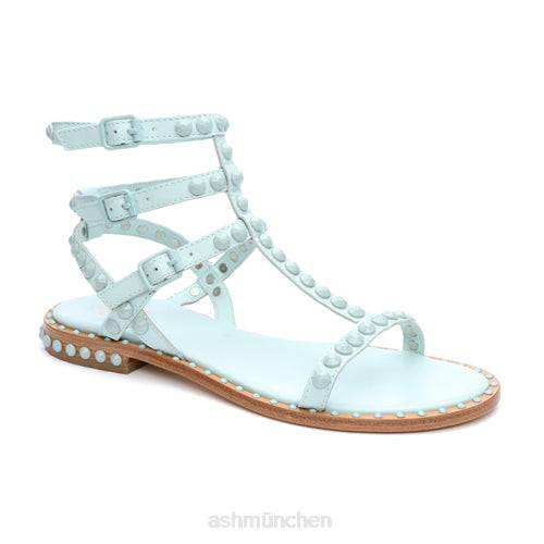ASH Flache Sandale mit farblich abgestimmten Nieten von Play Bis HT8Z59 Sandalen nebliges Blau/nebliges Blau Frauen
