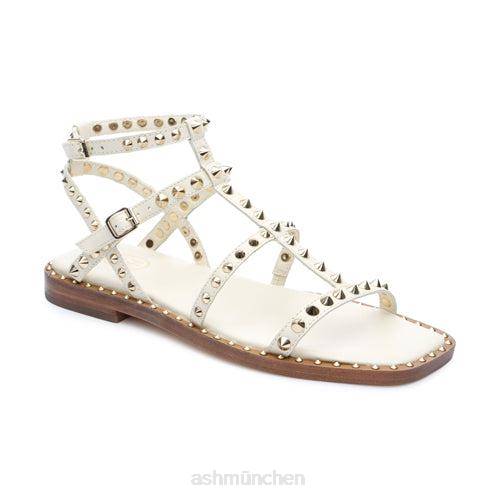 ASH Maeva flache Sandale mit eckiger Zehenpartie und Nieten HT8Z73 Sandalen makellos Frauen