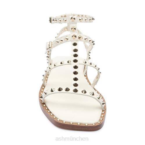 ASH Maeva flache Sandale mit eckiger Zehenpartie und Nieten HT8Z73 Sandalen makellos Frauen