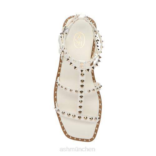 ASH Maeva flache Sandale mit eckiger Zehenpartie und Nieten HT8Z73 Sandalen makellos Frauen