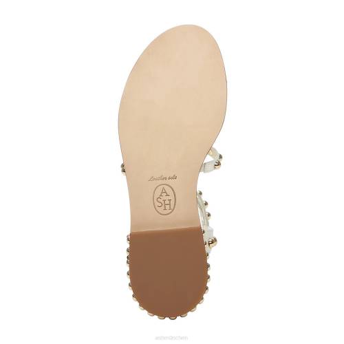 ASH Power-flache Sandale mit Nieten und Quasten HT8Z69 Sandalen makellos Frauen