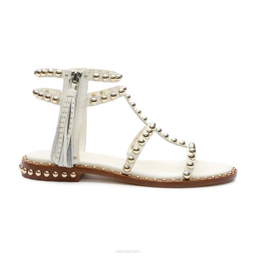 ASH Power-flache Sandale mit Nieten und Quasten HT8Z69 Sandalen makellos Frauen
