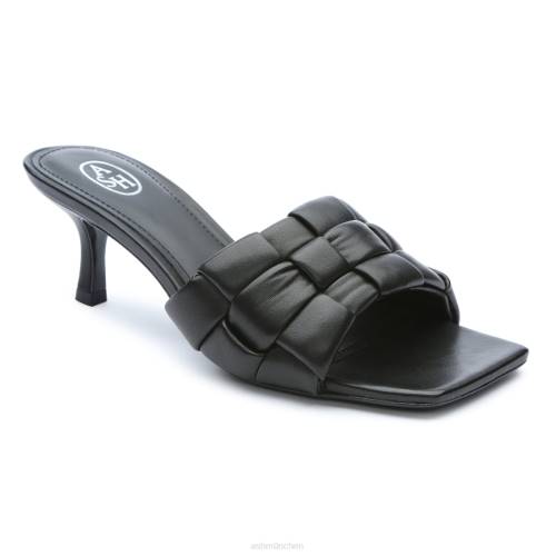 ASH Kim gewebte Kitten-Heel-Sandale HT8Z83 Sandalen Schwarz Frauen
