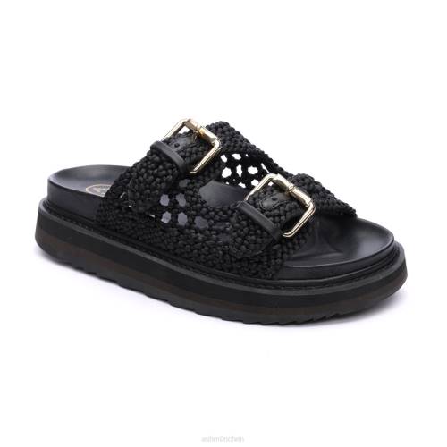ASH Ursula-Sandale mit Fußbett HT8Z48 Sandalen Schwarz Frauen