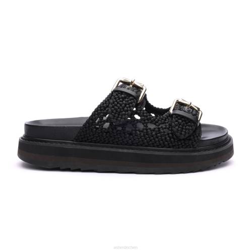 ASH Ursula-Sandale mit Fußbett HT8Z48 Sandalen Schwarz Frauen