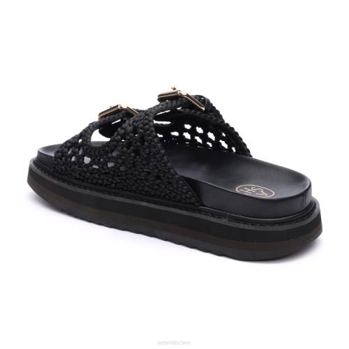 ASH Ursula-Sandale mit Fußbett HT8Z48 Sandalen Schwarz Frauen