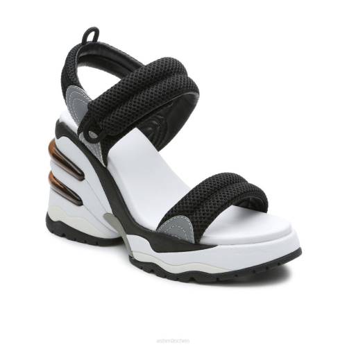 ASH Cosmos-Plateau-Keilsandale HT8Z35 Sandalen schwarzes Silber Frauen