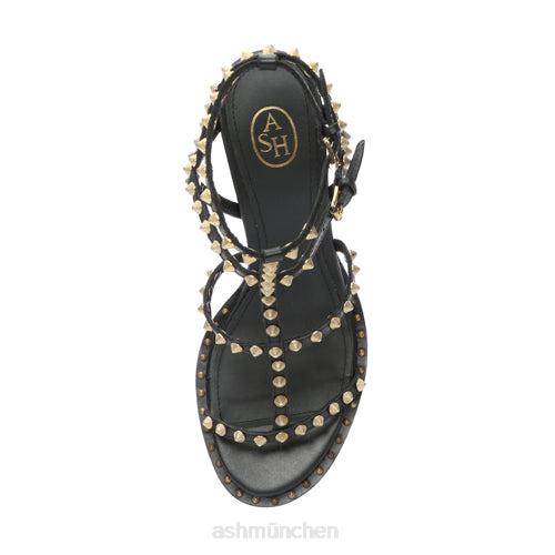ASH Kenya-Sandale mit hohem Absatz und Nieten HT8Z44 Sandalen Schwarz Frauen