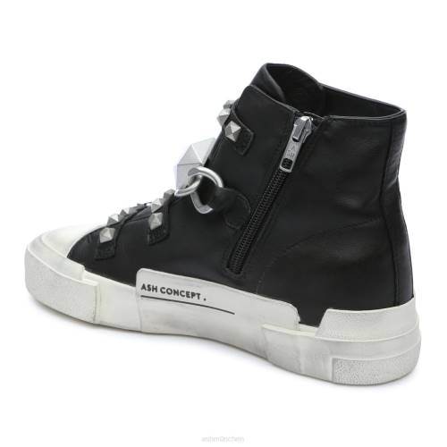 ASH High-Top-Sneaker mit Galaxy-Kettennieten HT8Z33 Turnschuhe schwarzes Silber Frauen