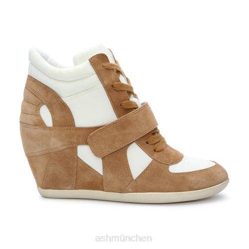 ASH Bowie Bis Wedge-Sneaker HT8Z22 Turnschuhe goldbraun/cremefarben Frauen