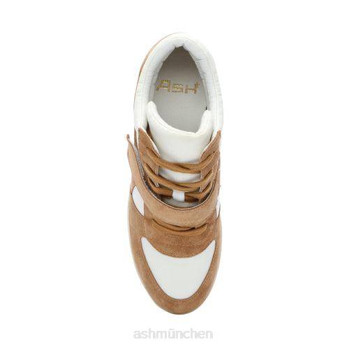 ASH Bowie Bis Wedge-Sneaker HT8Z22 Turnschuhe goldbraun/cremefarben Frauen