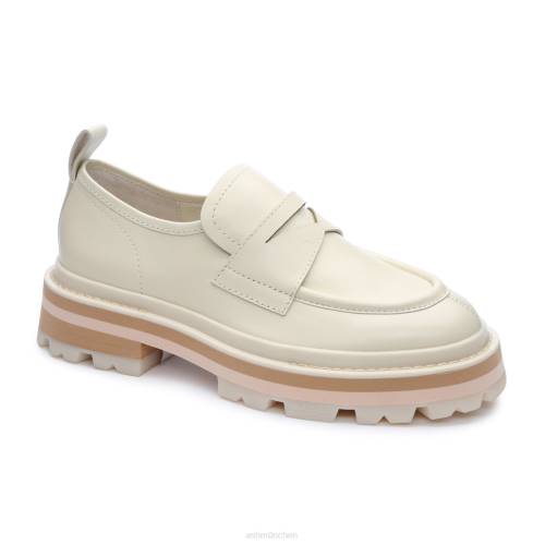 ASH genial bis Plateau-Pennyloafer HT8Z1 Slipper Talkum/Schwarz Frauen