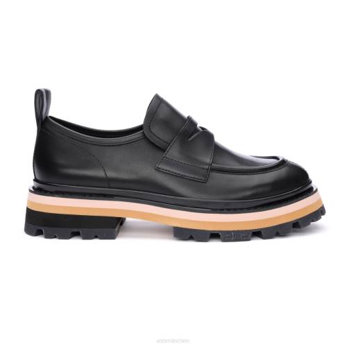 ASH genial bis Plateau-Pennyloafer HT8Z1 Slipper Talkum/Schwarz Frauen