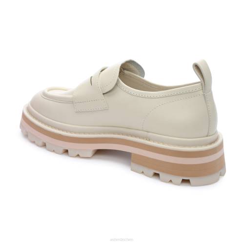ASH genial bis Plateau-Pennyloafer HT8Z1 Slipper Talkum/Schwarz Frauen