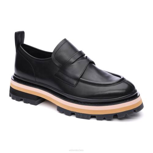 ASH genial bis Plateau-Pennyloafer HT8Z1 Slipper Talkum/Schwarz Frauen