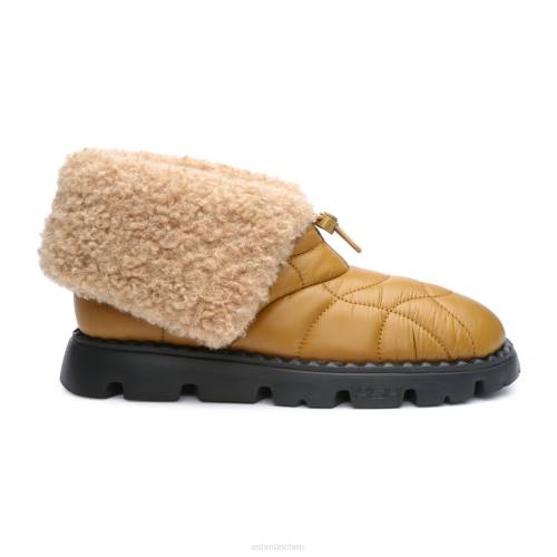 ASH Winterstiefelette Jennie aus Kunstfell-Nylon HT8Z93 Stiefel goldbraun Frauen