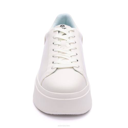 ASH Moby Be Kind Plateau-Sneaker HT8Z5 Turnschuhe weiß/nebliges Blau Frauen