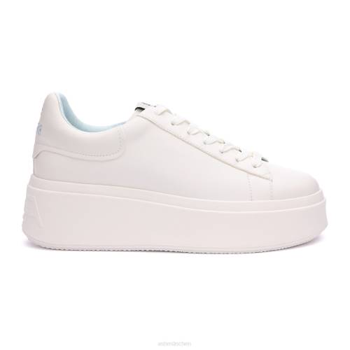 ASH Moby Be Kind Plateau-Sneaker HT8Z5 Turnschuhe weiß/nebliges Blau Frauen
