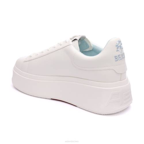 ASH Moby Be Kind Plateau-Sneaker HT8Z5 Turnschuhe weiß/nebliges Blau Frauen
