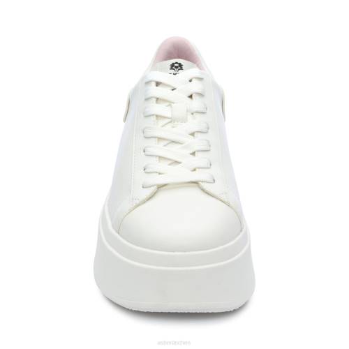 ASH Moby Be Kind Plateau-Sneaker HT8Z6 Turnschuhe Weiß/Kristallrosa Frauen