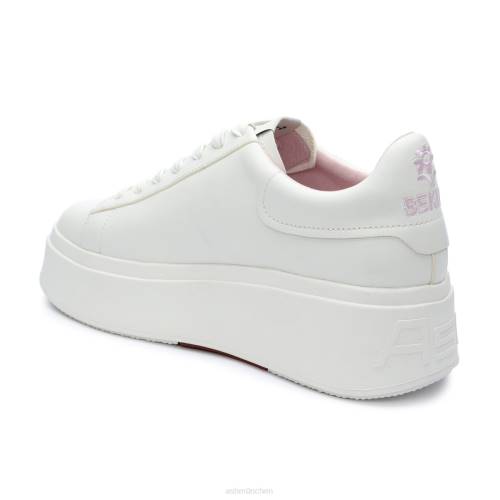 ASH Moby Be Kind Plateau-Sneaker HT8Z6 Turnschuhe Weiß/Kristallrosa Frauen