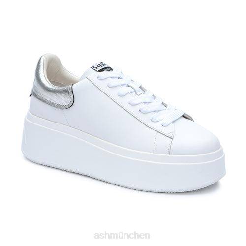 ASH Moby Metallic-Plateau-Sneaker HT8Z24 Turnschuhe Weißsilber Frauen