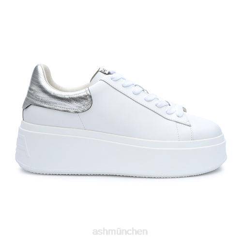 ASH Moby Metallic-Plateau-Sneaker HT8Z24 Turnschuhe Weißsilber Frauen
