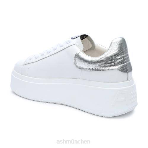 ASH Moby Metallic-Plateau-Sneaker HT8Z24 Turnschuhe Weißsilber Frauen