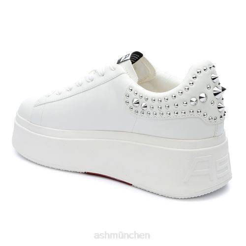 ASH Moby Studs Plateau-Sneaker mit Nieten HT8Z2 Turnschuhe Weißsilber Frauen