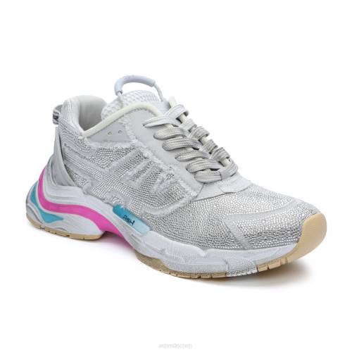 ASH Race-Mode-Sneaker mit Strass und Glitzer HT8Z11 Turnschuhe Silber Frauen